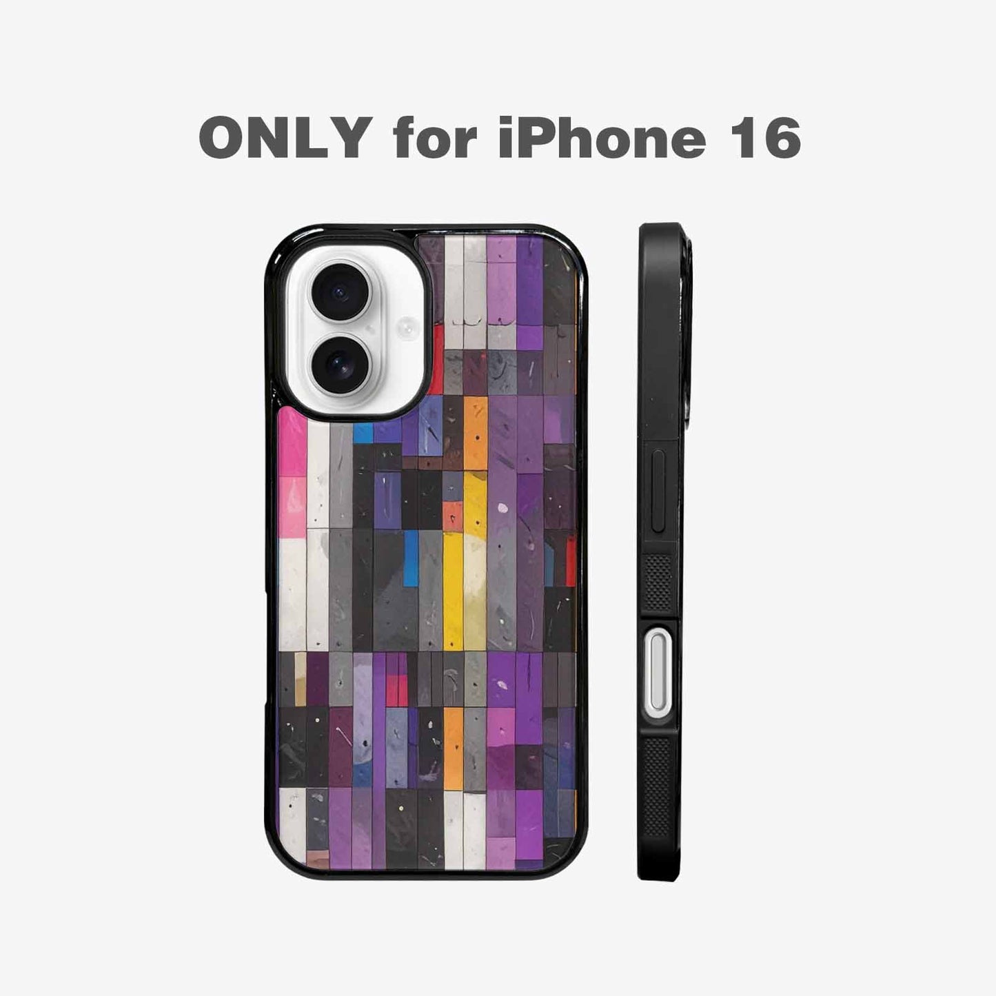 iPhone 16 Case — Asexual Flag Color Theme Small Rainbow, Custom Print Case Cover
