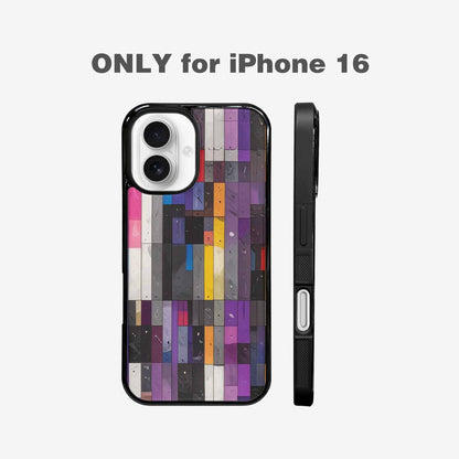 iPhone 16 Case — Asexual Flag Color Theme Small Rainbow, Custom Print Case Cover