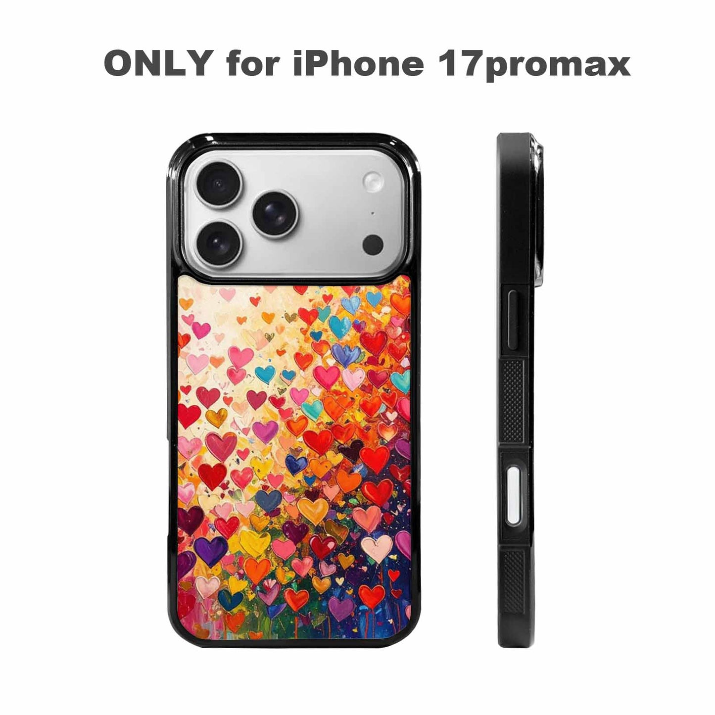 iPhone 17 Pro Max Case — Full Color Vibrant Heart Original Art, Customized Protective Case