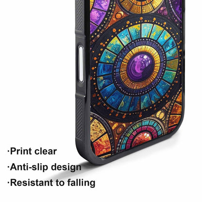 iPhone 17 Pro Max Case — Iridescent Fantasy Sun Original Art, Unique Phone Case Design