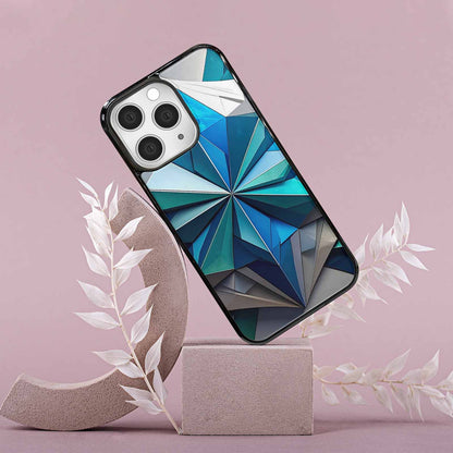 iPhone 15 Pro Max Case — Geometric Origami Art Pattern, Custom Print Case Cover