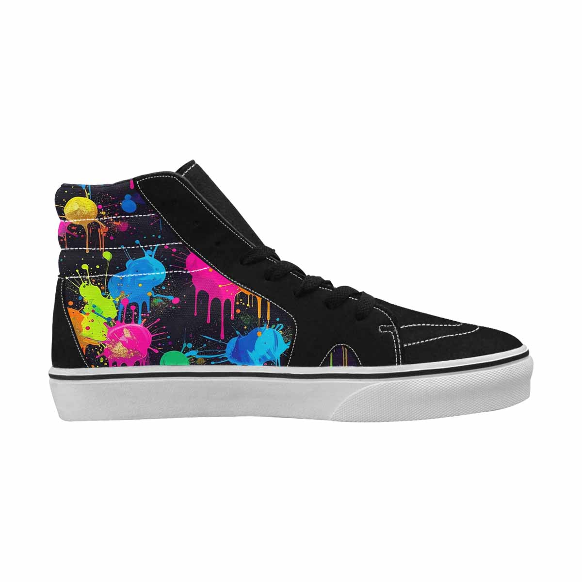 MEN'S Paint Splatter High Top Canvas Cottagecore Custom Shoes
