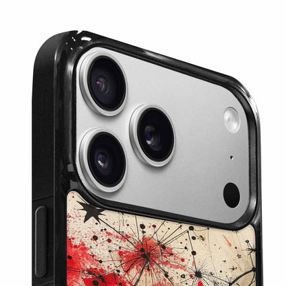 iPhone 17 Pro Max Case — Black &amp; Red Ink Original Art, Unique Phone Case Design