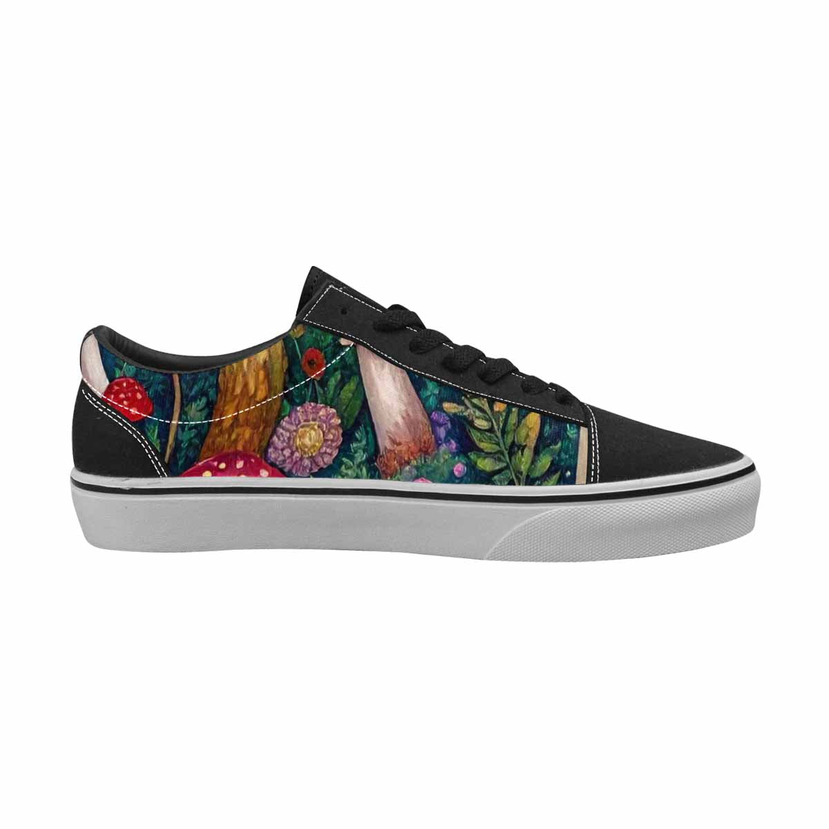 WOMEN'S Mushrooms  Botanical Mushrooms Lace-Up Canvas Neon Fantasy Custom Shoes