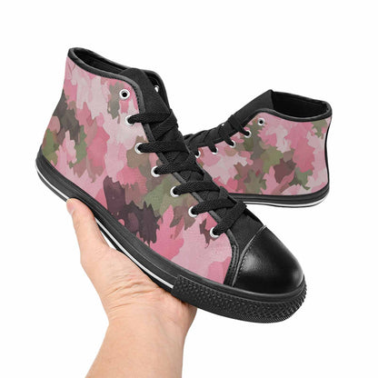 WOMEN'S Military Camouflage Blotch High Top Canvas Vibrant Chaos Shoes