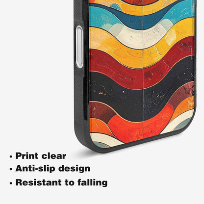iPhone 16 Plus Case — Retro Wave Scallop Stripe Small Wavy, Custom Designed Case Cover
