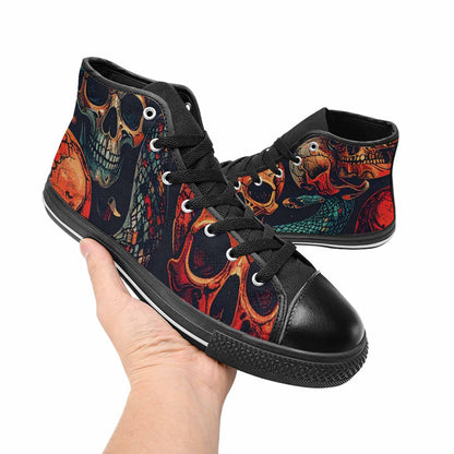 MEN'S Snake Skulls Print High Top Canvas Dark Academia Shoes