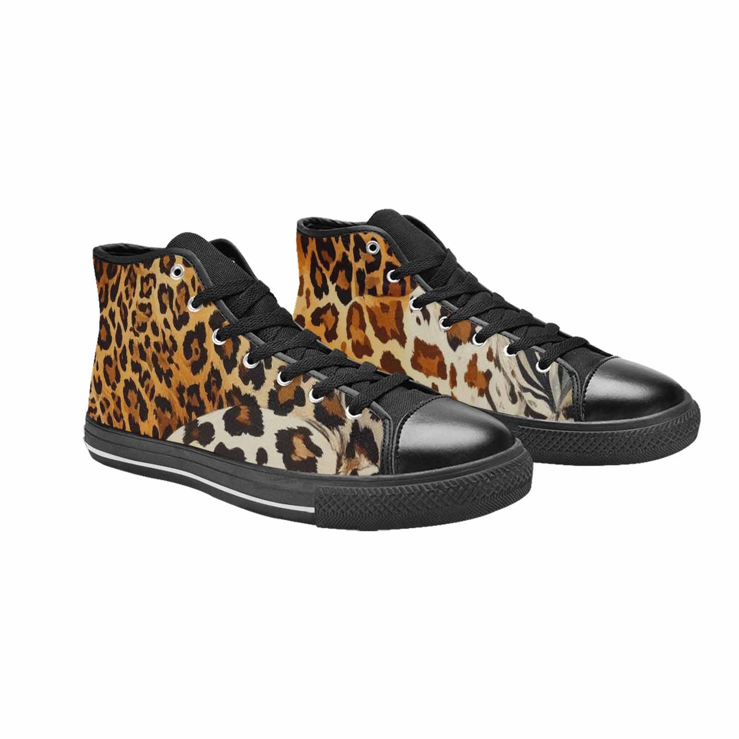 WOMEN'S Animal Print High Top Canvas Neon Fantasy Custom Sneakers