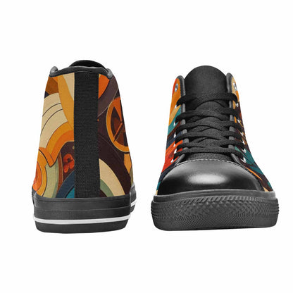 MEN'S Groovy 70S Peace High Top Canvas Vivid Custom Shoes