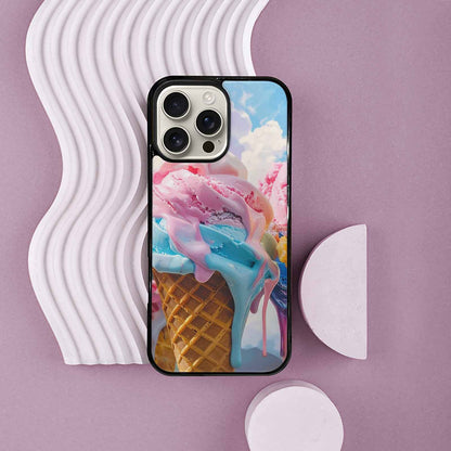 iPhone 16 Pro Max Case — Collage Of Overlapping Waffle Cone Icecream, Customized Protective Case