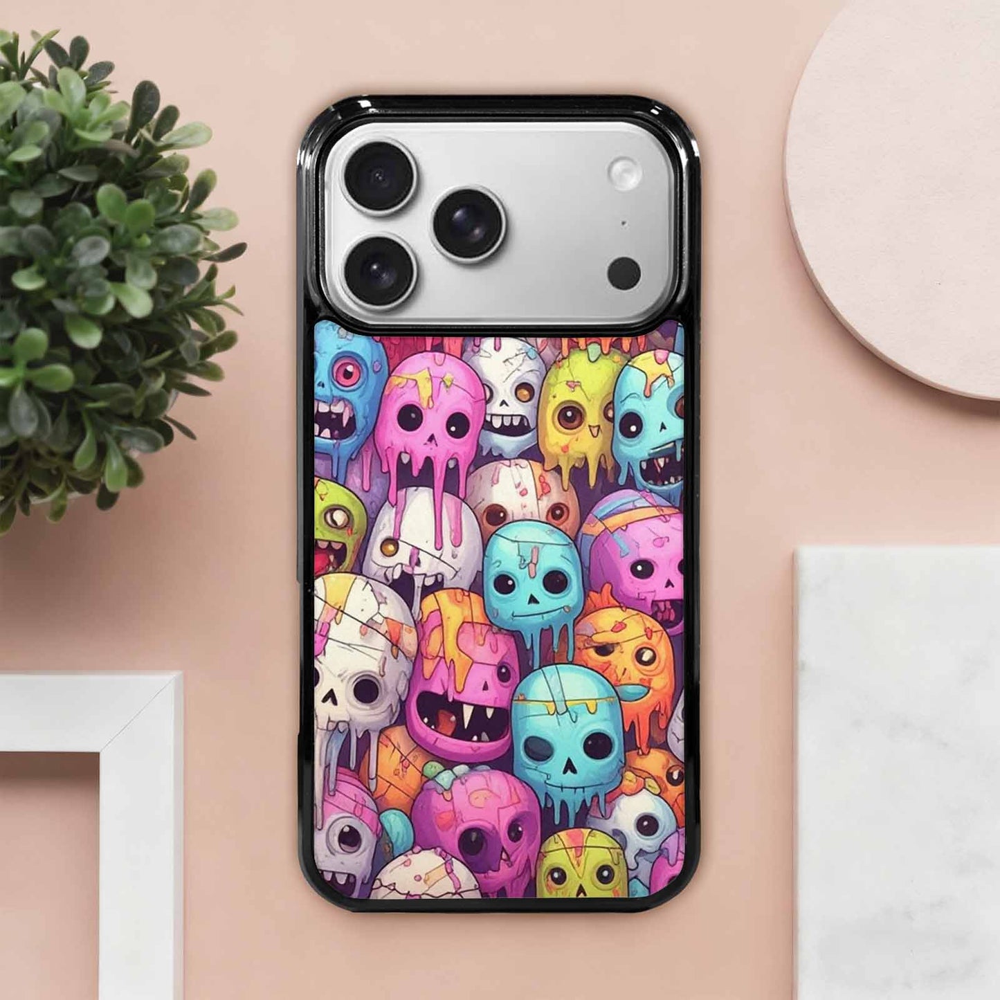 iPhone 17 Pro Max Case — Pastel Gore Character Pattern Original Art, Custom Print Case Cover