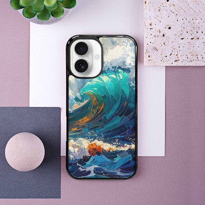 iPhone 16 Case — Wave Crest Splash Wave Crest Splash, Custom Art Phone Cover
