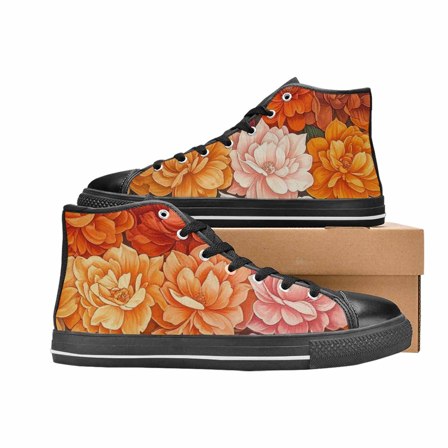 MEN'S Lesbian Flag Color High Top Canvas Y2K Custom Shoes