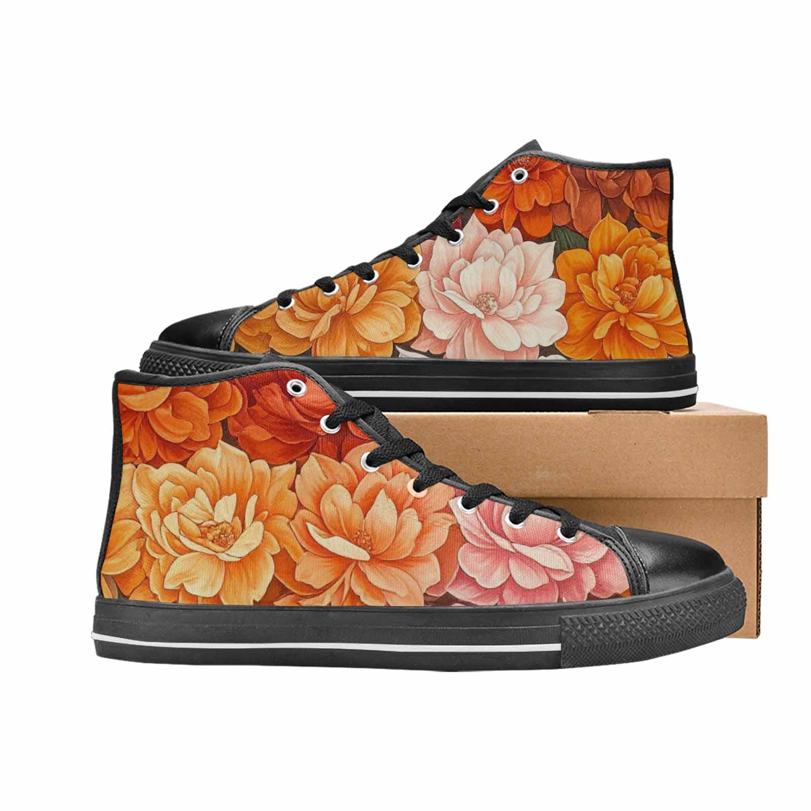 MEN'S Lesbian Flag Color High Top Canvas Y2K Custom Shoes