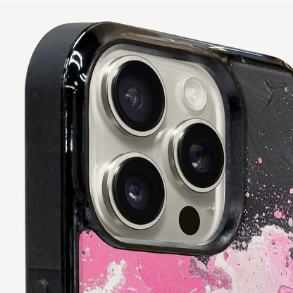 iPhone 16 Pro Case — Van Gogh Swirl Black Pink Ink, Custom Print Case Cover