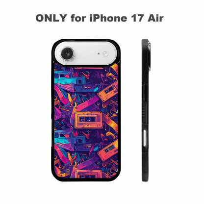 iPhone 17 Air Case — Retro Cassette Tape Pattern Hundreds Retro, Customized Protective Case