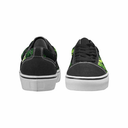WOMEN'S Reptile Black & Green Ink Canvas Graphic Print Vibrant Chaos Custom Art Shoes