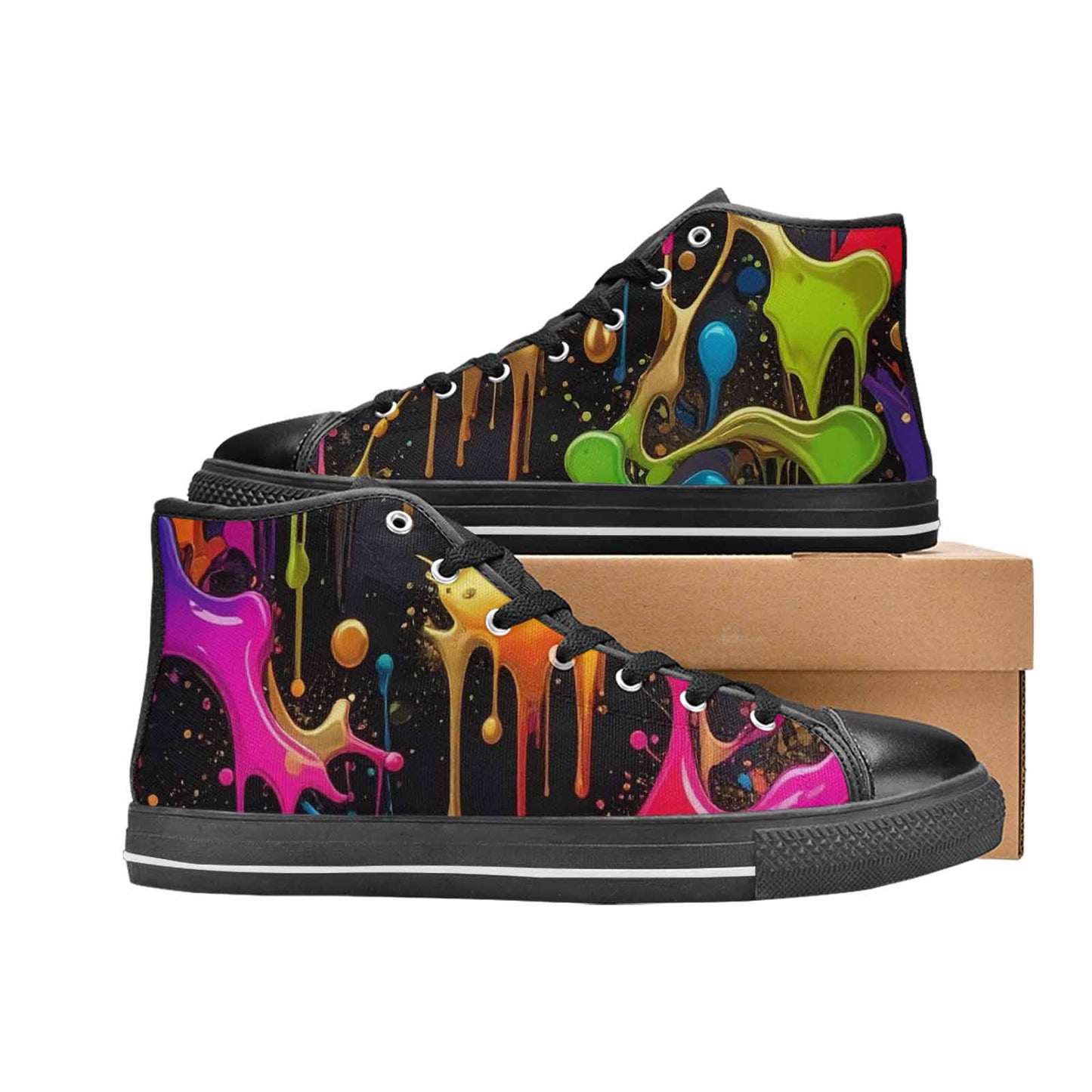 MEN'S Paint Splatter High Top Canvas Aesthetic Custom Sneakers
