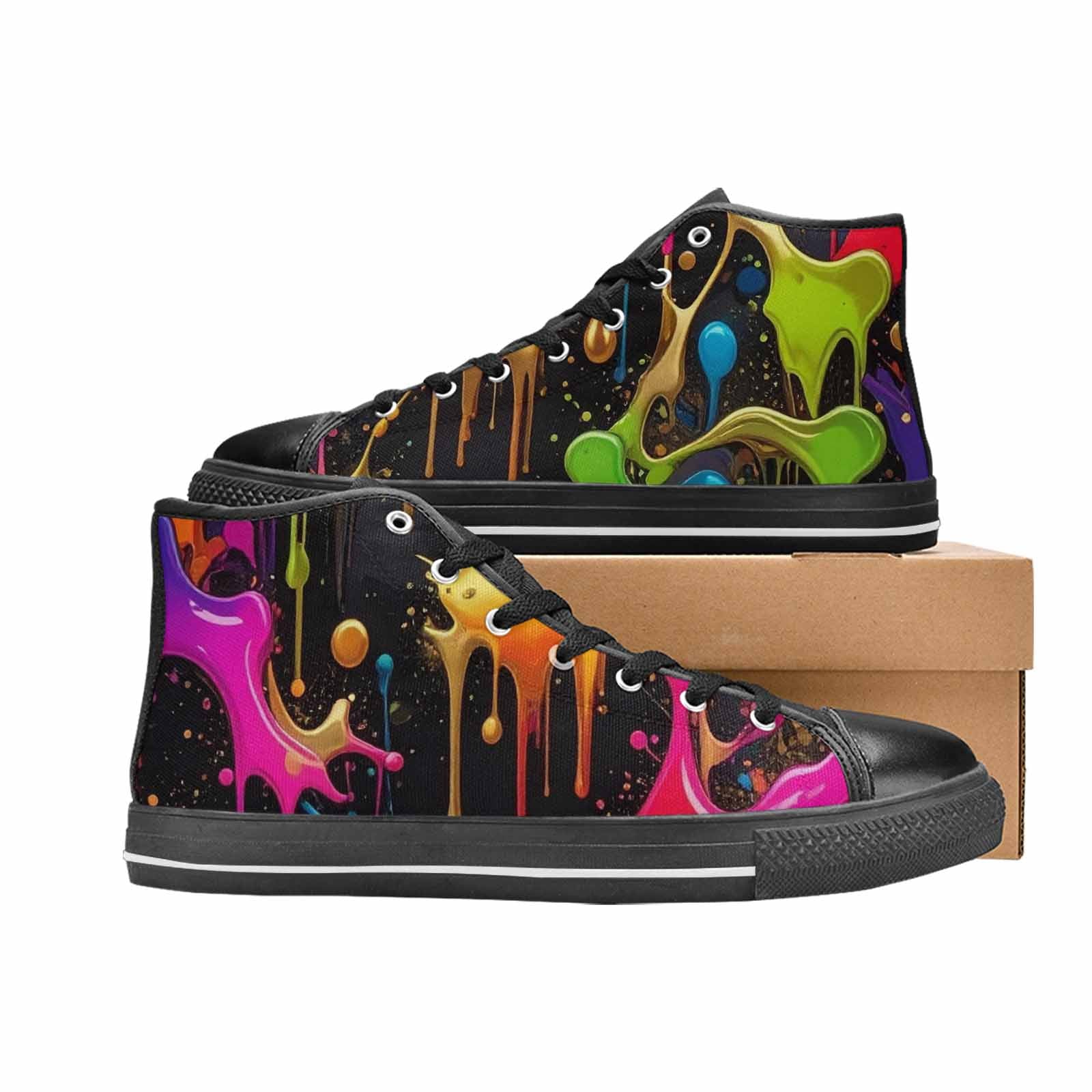 MEN'S Paint Splatter High Top Canvas Aesthetic Custom Sneakers