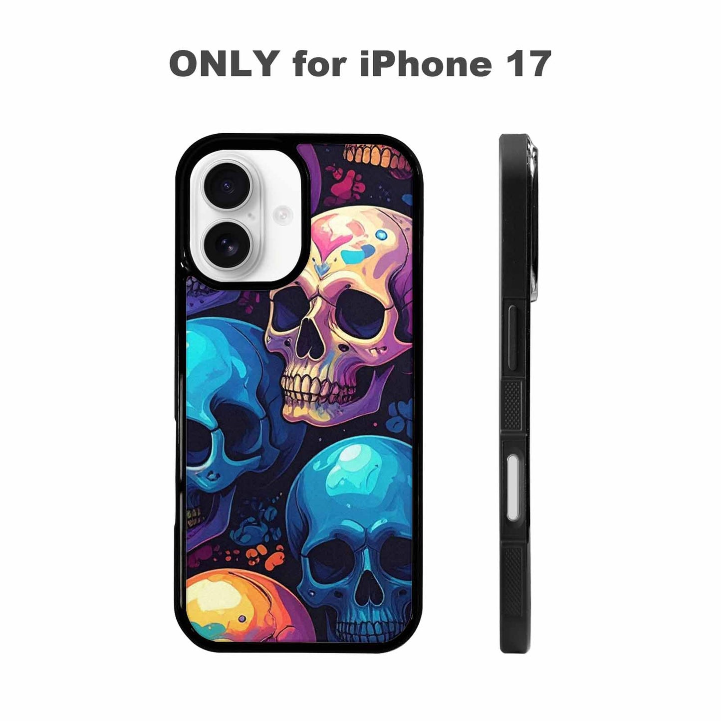 iPhone 17 Case — Iridescent Millions Of Gothic Skulls, Custom Designed Case Cover