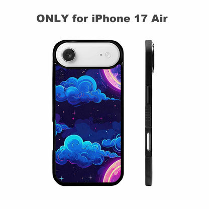 iPhone 17 Air Case — Neon Winter Moon Seamless Cartoon Cute, Custom Art Phone Cover