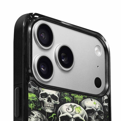iPhone 17 Pro Case — Skulls General Black Green Ink Gothic, Custom Print Case Cover