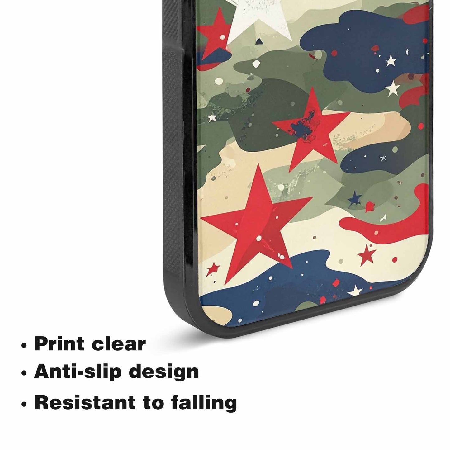 iPhone 15 Plus Case — Military Camo Blotch Texture Blended With, Original Design Phone Case
