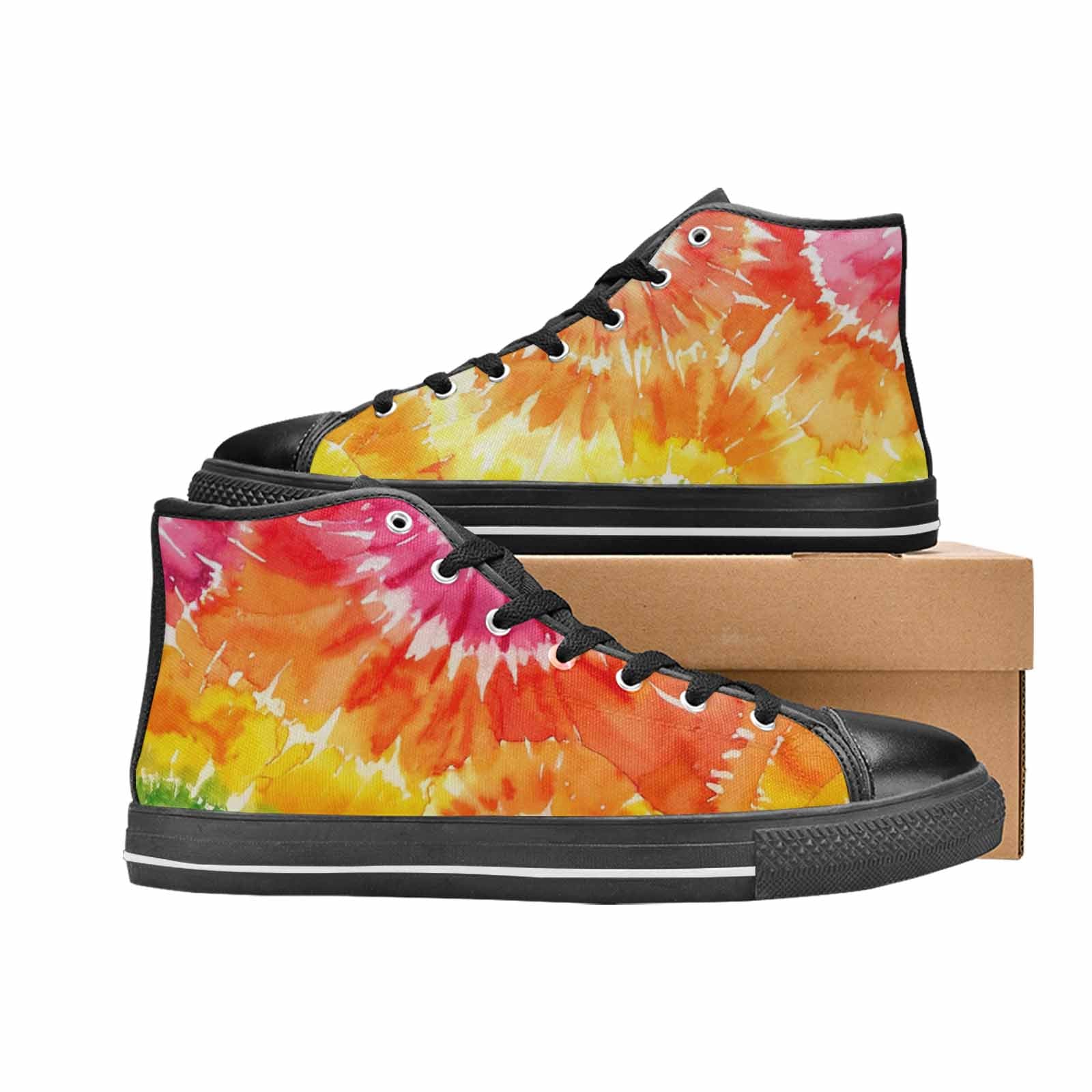 MEN'S Tie Dye - High Top Canvas Y2K Custom Sneakers