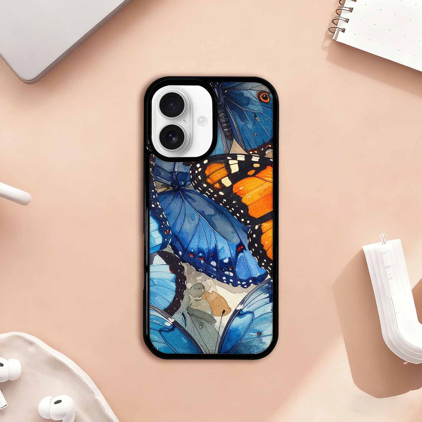 iPhone 17 Case — Small Butterfly Wing Pattern, Original Art, Custom Art Phone Cover