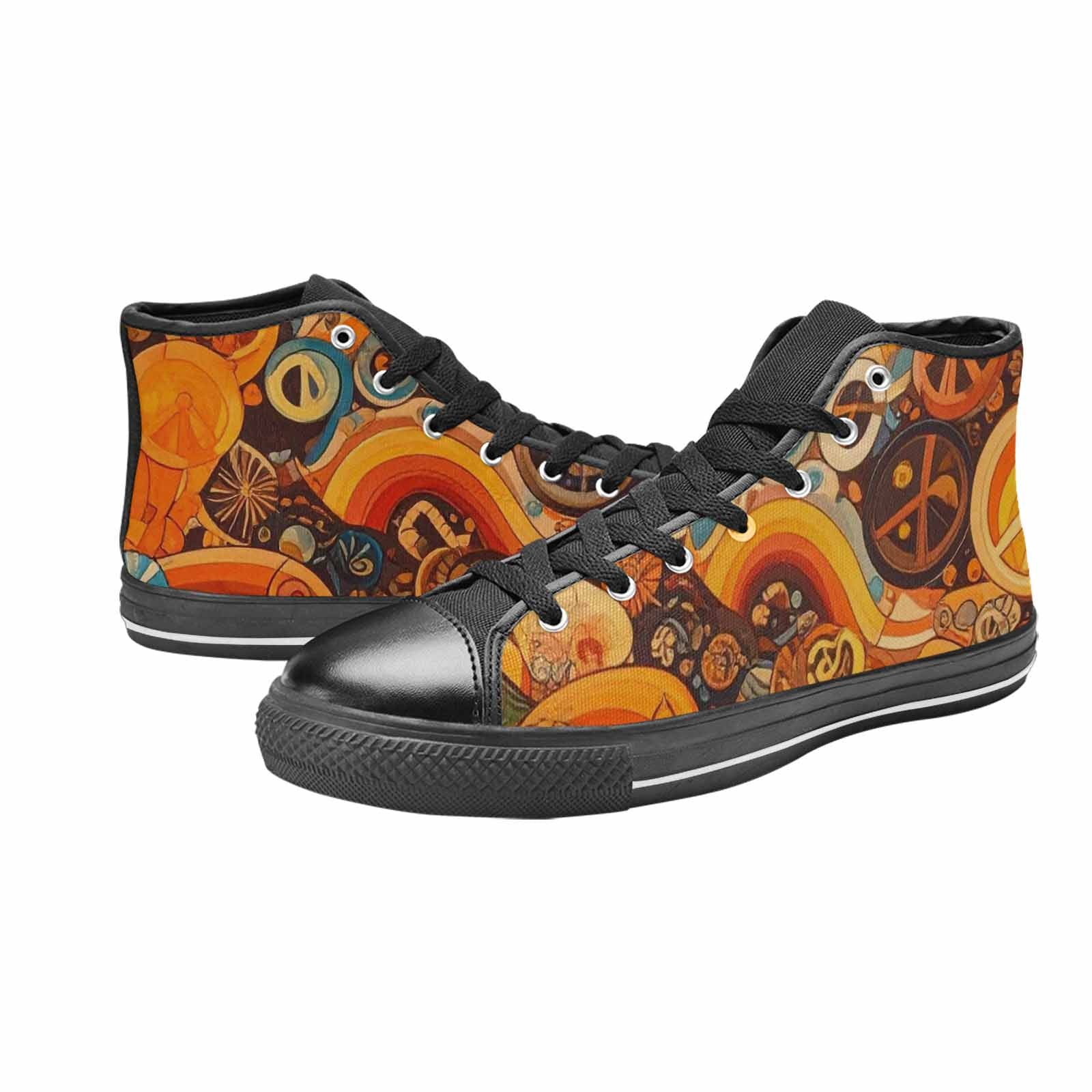 MEN'S Groovy 70S Peace High Top Canvas Y2K Custom Shoes
