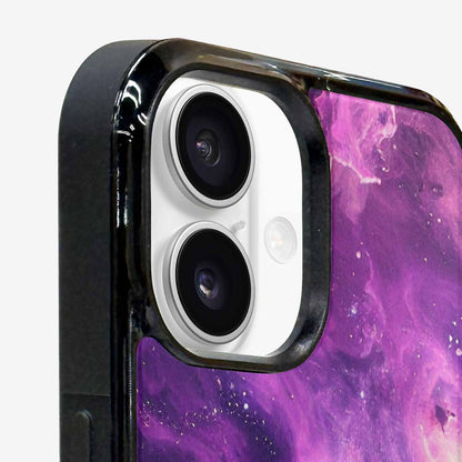 iPhone 16 Case — Purple Color Tones Nebula Texture With, Custom Print Case Cover