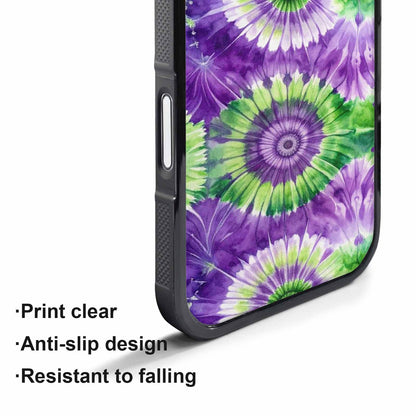 iPhone 17 Pro Case — Tie Dye Purple Green Blended Tie, Custom Designed Case Cover