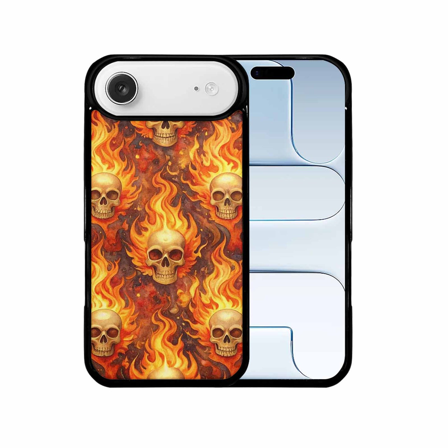 iPhone 17 Air Case — Skulls Flaming Skulls Small Skull Gothic, Unique Phone Case Design