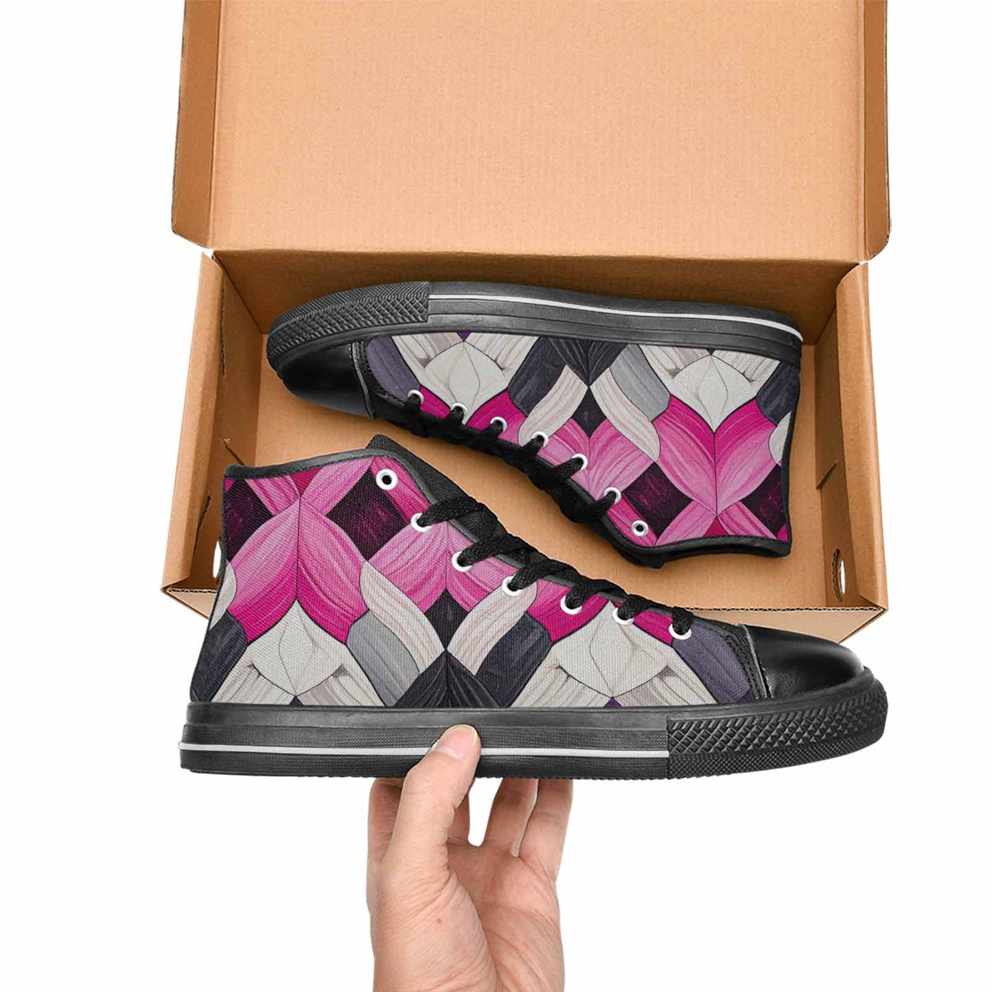 MEN'S Genderfluid Flag Color High Top Canvas Cottagecore Custom Sneakers
