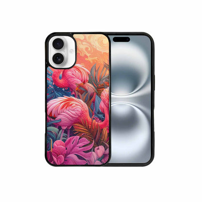 iPhone 16 Plus Case — Flamingo Tropical Flamingo Tropical Pattern Hundreds, Custom Art Phone Cover