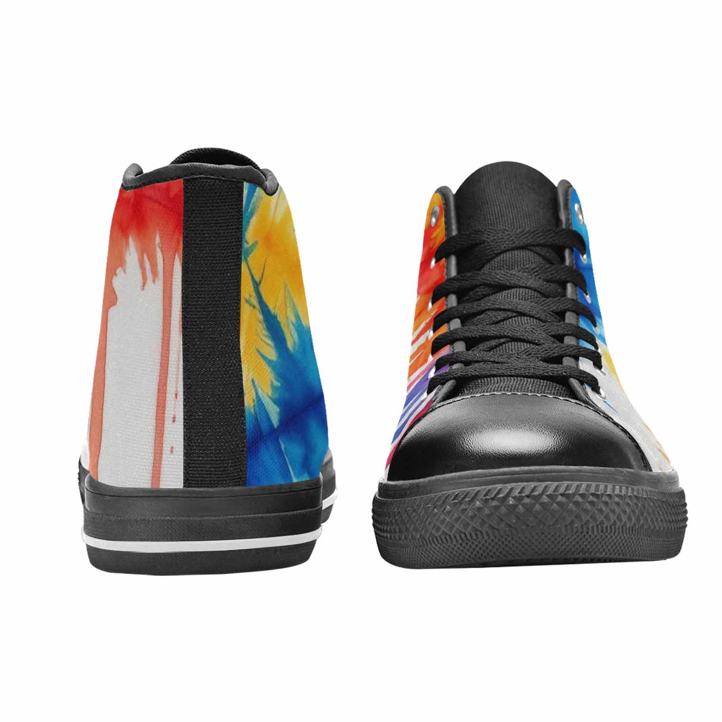 WOMEN'S Tie Dye Drip High Top Canvas Grunge Custom Sneakers
