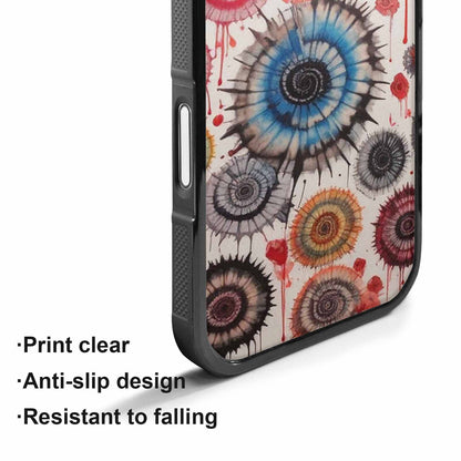 iPhone 17 Case — Tie Dye Swirls Black Tie Dye, Custom Print Case Cover