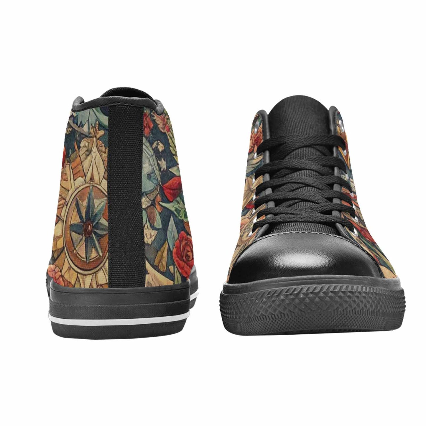 WOMEN'S Old School Tattoo High Top Canvas Cottagecore Custom Sneakers
