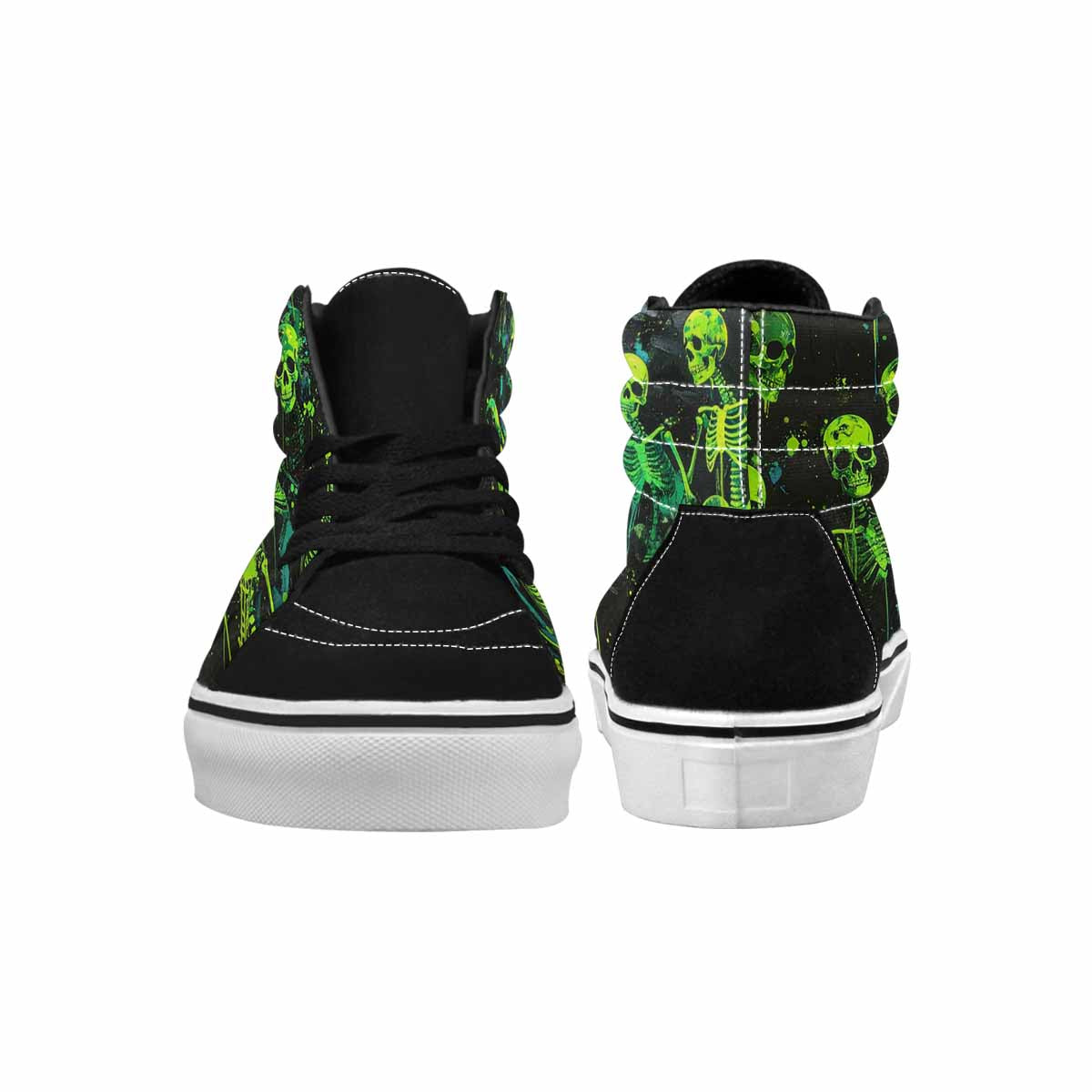 MEN'S Skeletons  Neon Green High Top Canvas Dreamlike Shoes