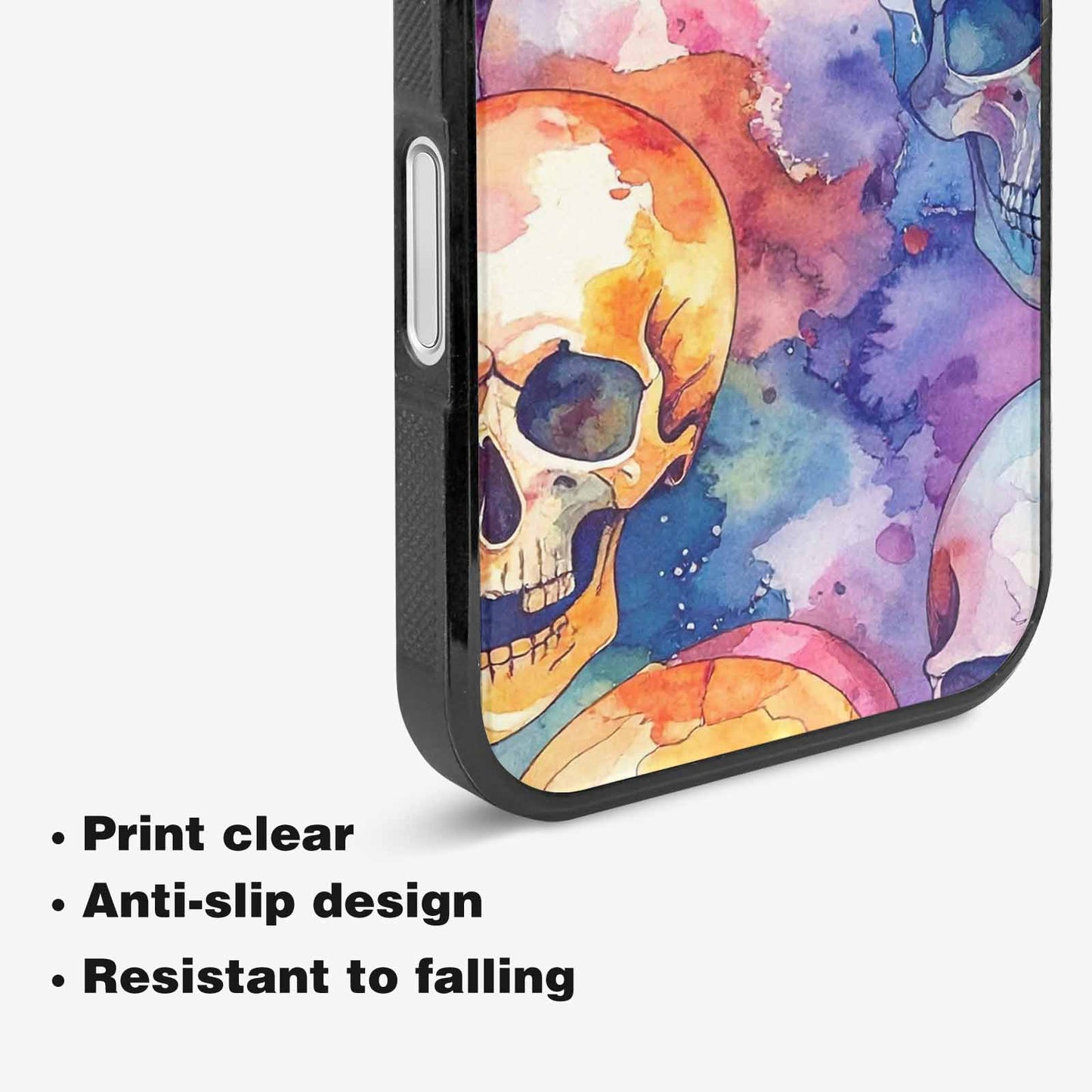 iPhone 16 Case — Kulls Watercolor Skulls Small Skull Pattern, Personalized Phone Case