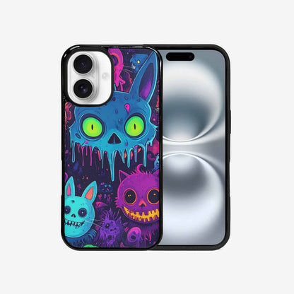 iPhone 16 Case — Mixed Toxic Glow Creature Pattern Hundreds, Custom Made Phone Cover