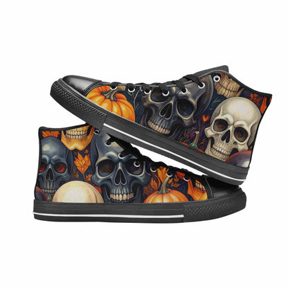 WOMEN'S Skulls - Halloween High Top Canvas Vibrant Chaos Shoes