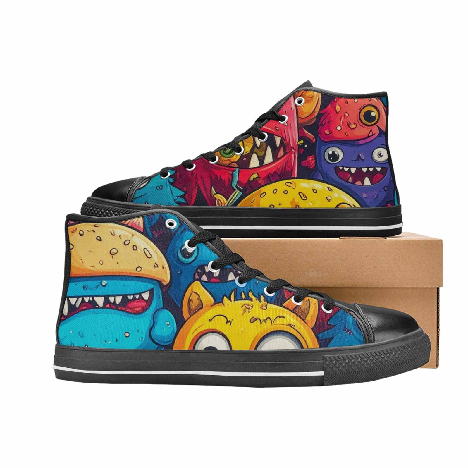 MEN'S Cartoon Monster Character High Top Canvas Aesthetic Shoes