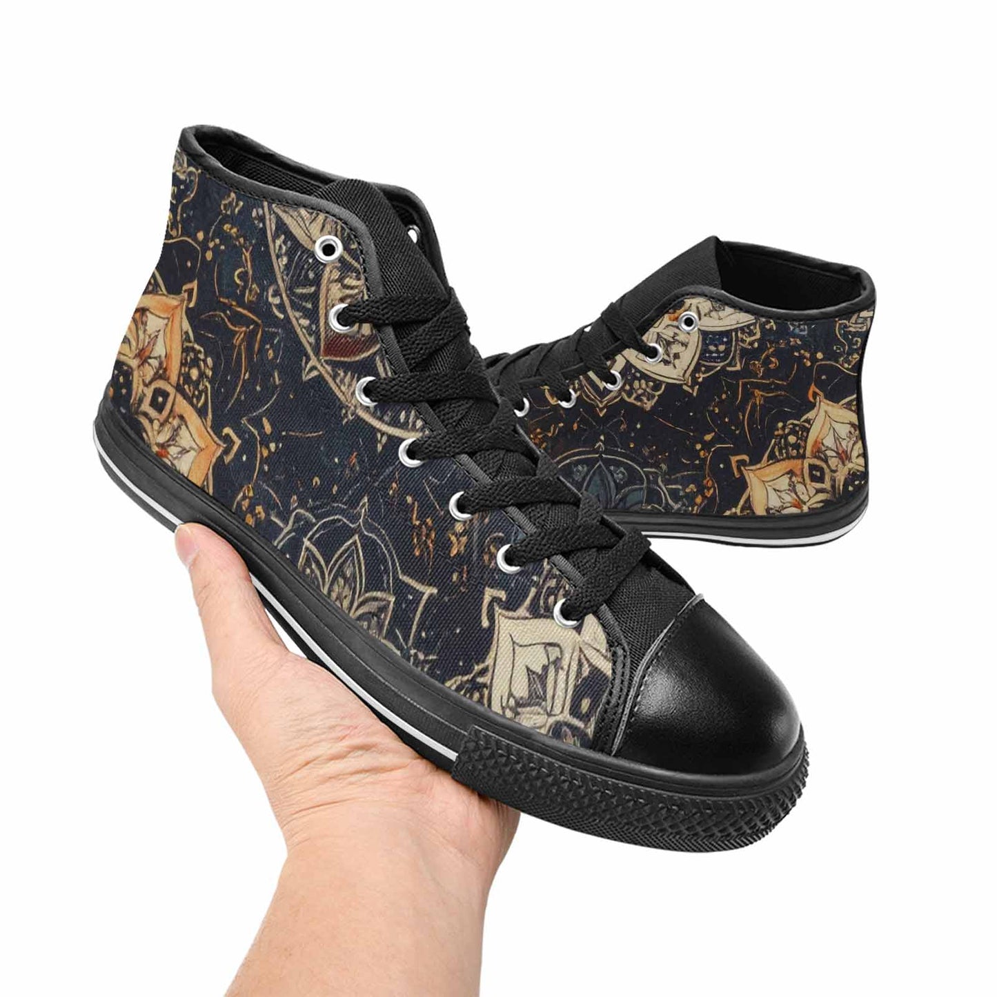 WOMEN'S Mandala High Top Canvas Grunge Sneakers