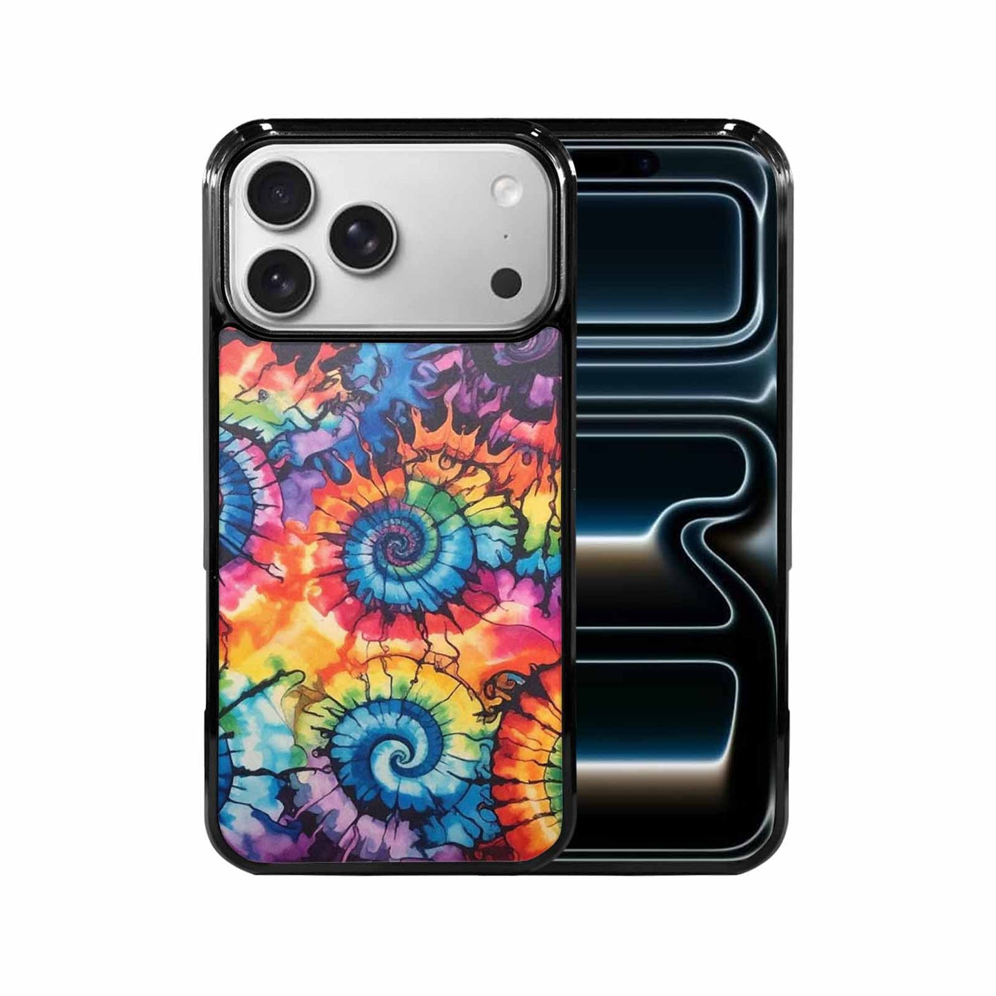 iPhone 17 Pro Max Case — Black &amp; Blue Ink Tie Dye, Custom Print Case Cover