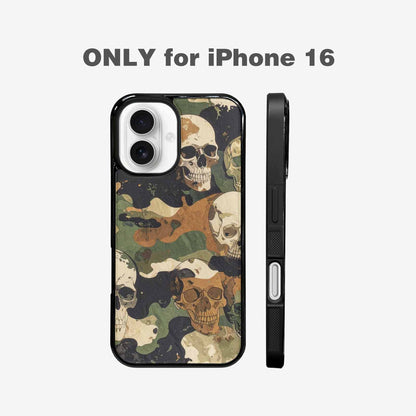 iPhone 16 Case — Military Camo Texture Combined With Distressed, Custom Designed Case Cover
