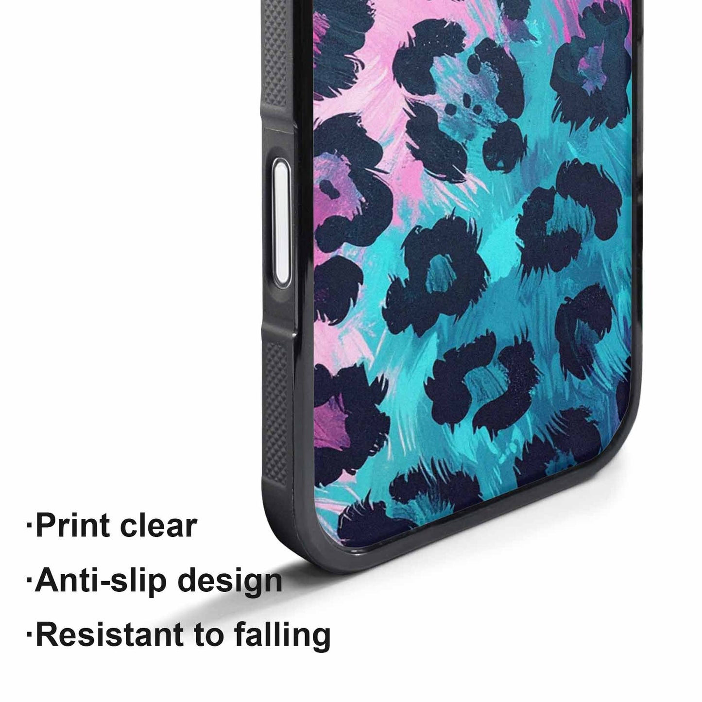 iPhone 17 Pro Max Case — Leopard Neon Pink Teal Airbrush Animal, Custom Print Case Cover