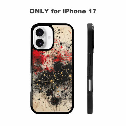 iPhone 17 Case — Black &amp; Red Ink Original Art, Custom Made Phone Cover