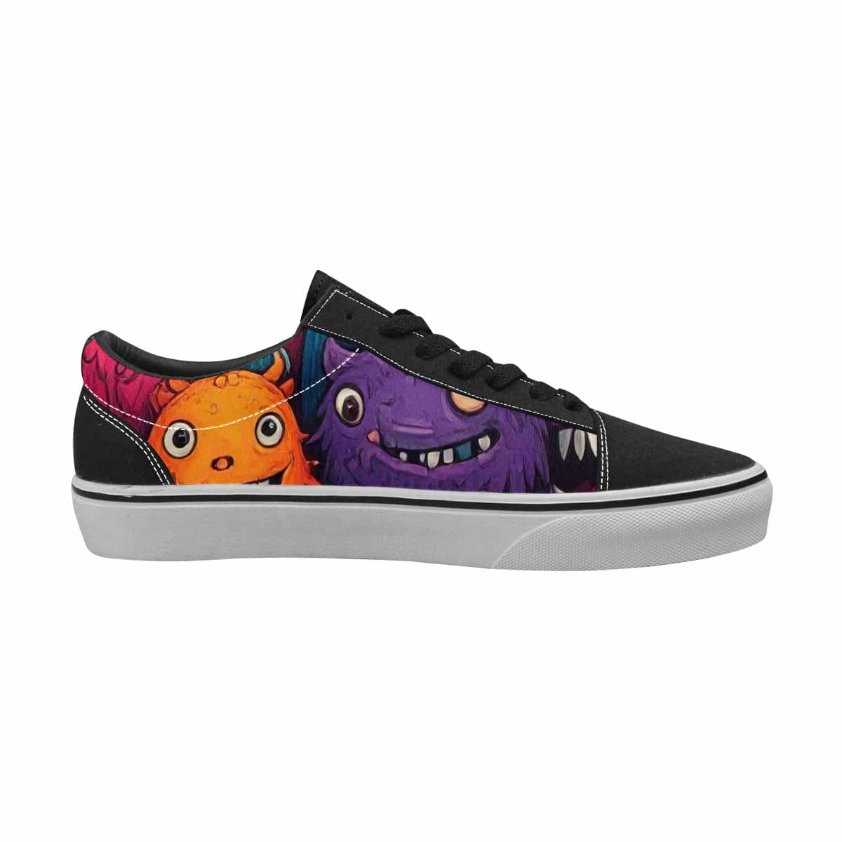 WOMEN'S Monsters (general) Cartoon Monst Lace-Up Canvas Vivid Custom Sneakers