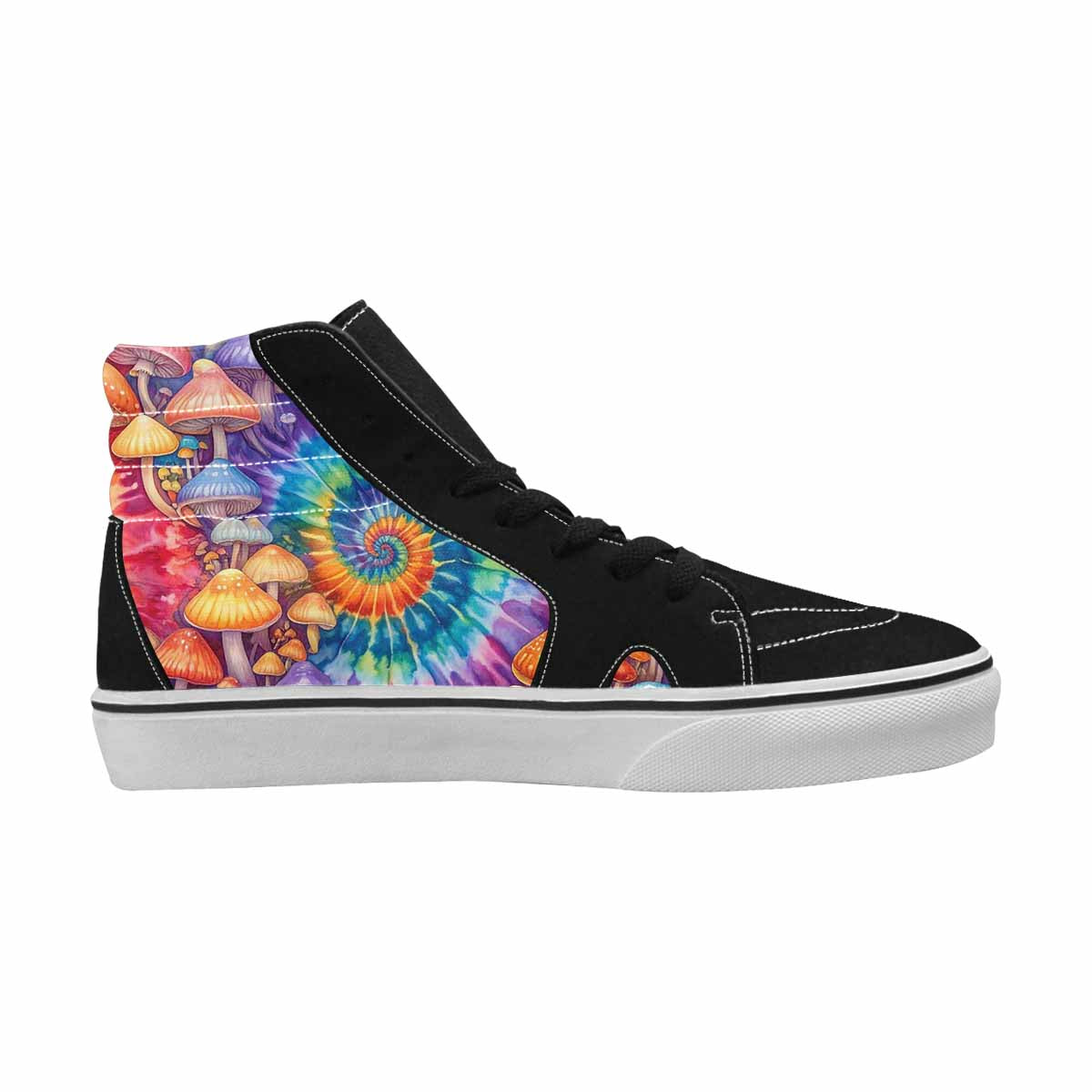 MEN'S Mushrooms  Tie Dye High Top Canvas Wallpaper Art Custom Sneakers